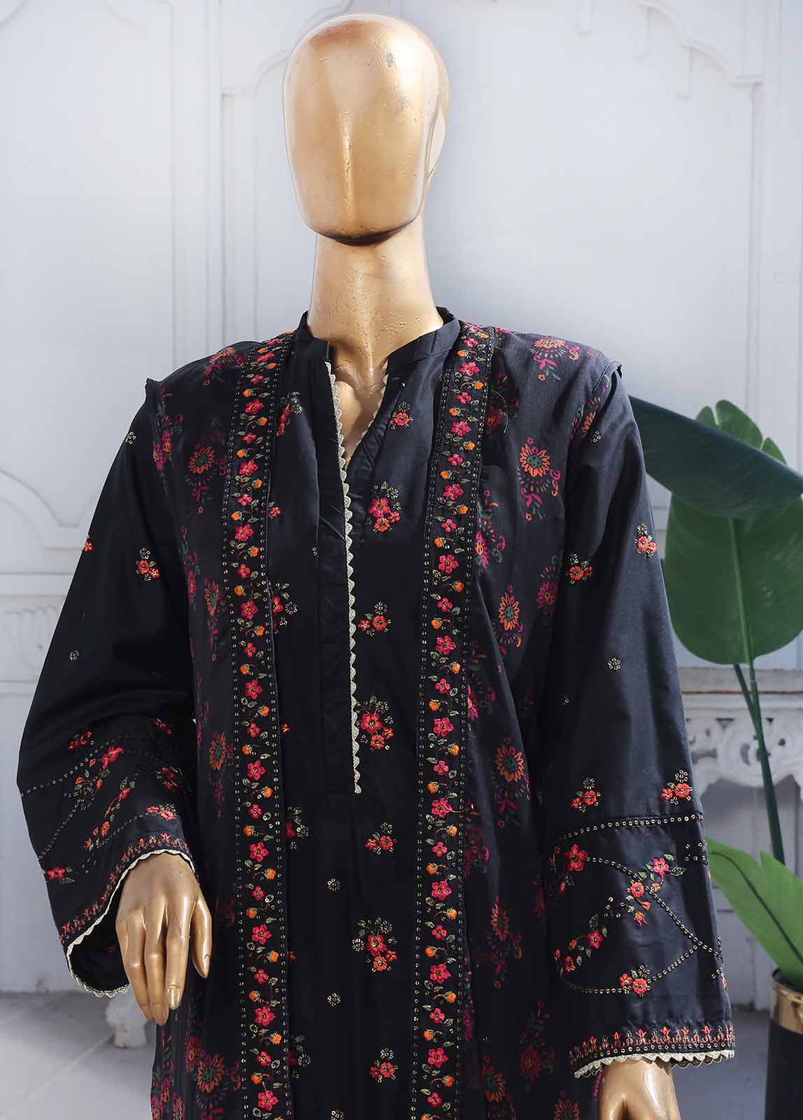 Bin Saeed Fabric - SM-PC-015 A- 2 Piece Lawn Embroidered Stitched Chiffon Coat Style Suit
