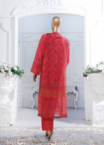 SM-PC-019- 2 Piece Lawn Embroidered Stitched Chiffon Coat Style Suit
