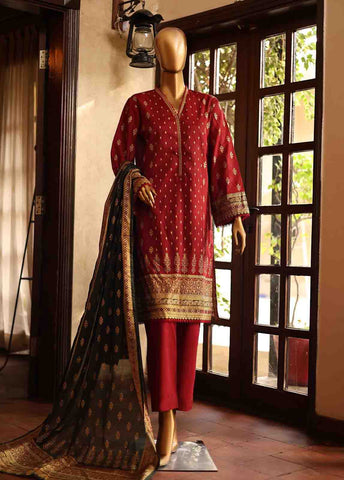 Bin Saeed Fabric - SM-PR-0018- 3 Piece Printed Stitched Suit