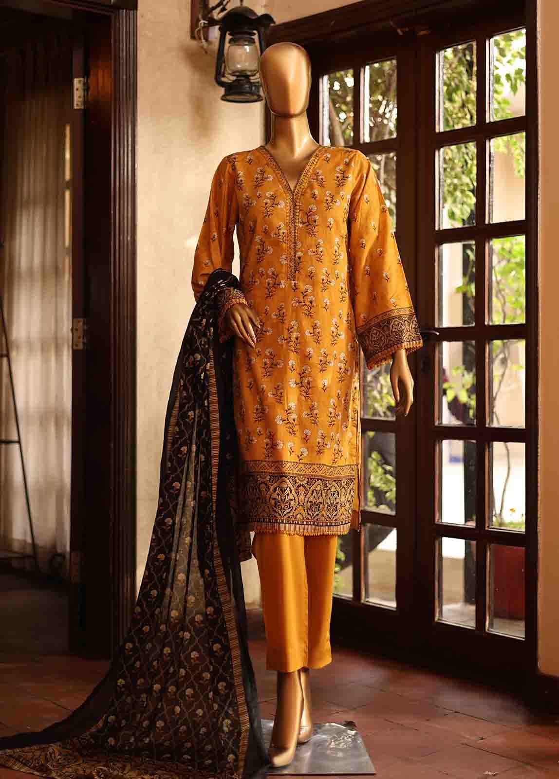 Bin Saeed Fabric - SM-PR-0102 - 3 Piece Printed Stitched Suit