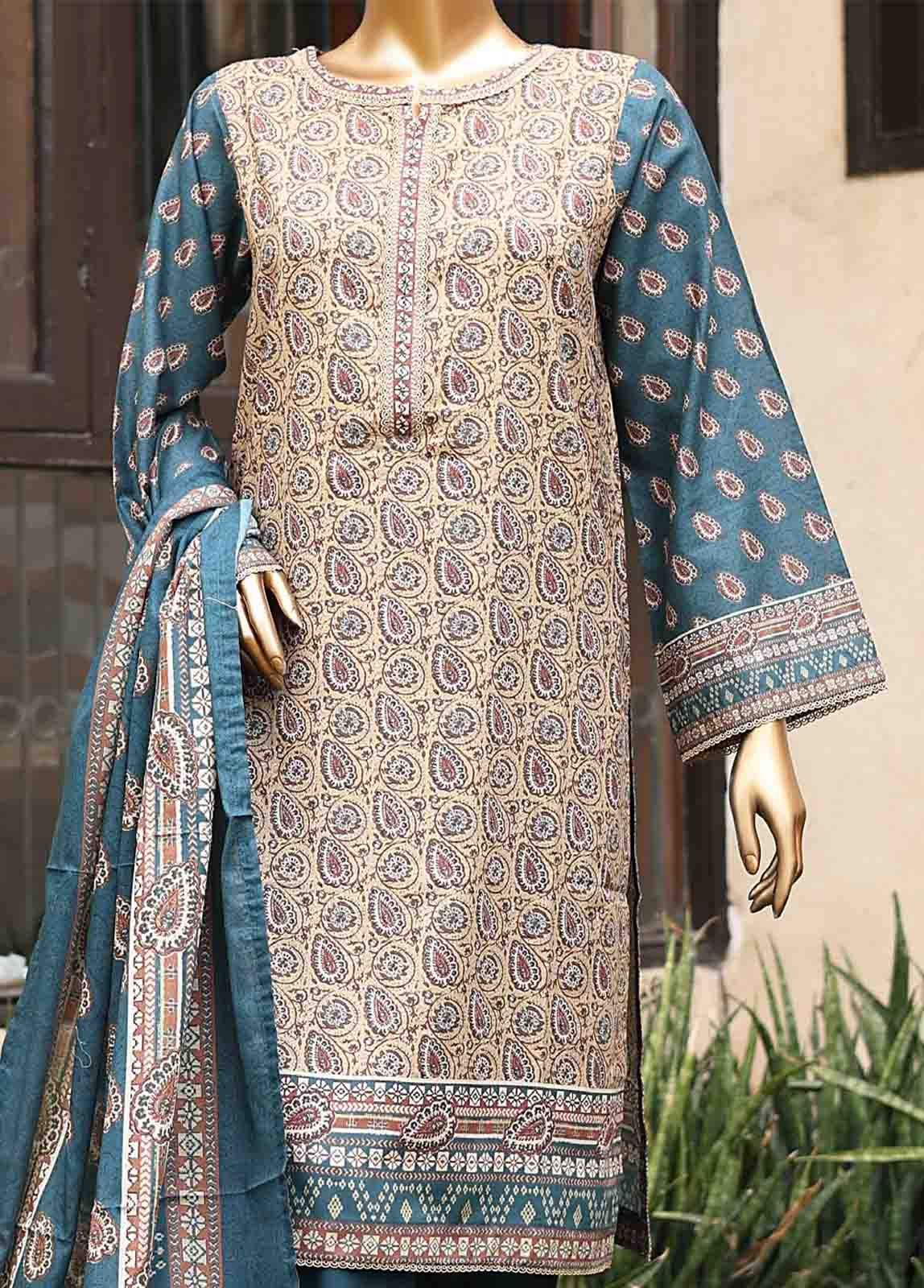 Bin Saeed Fabric - SM-PR-0104 - 3 Piece Printed Stitched Suit