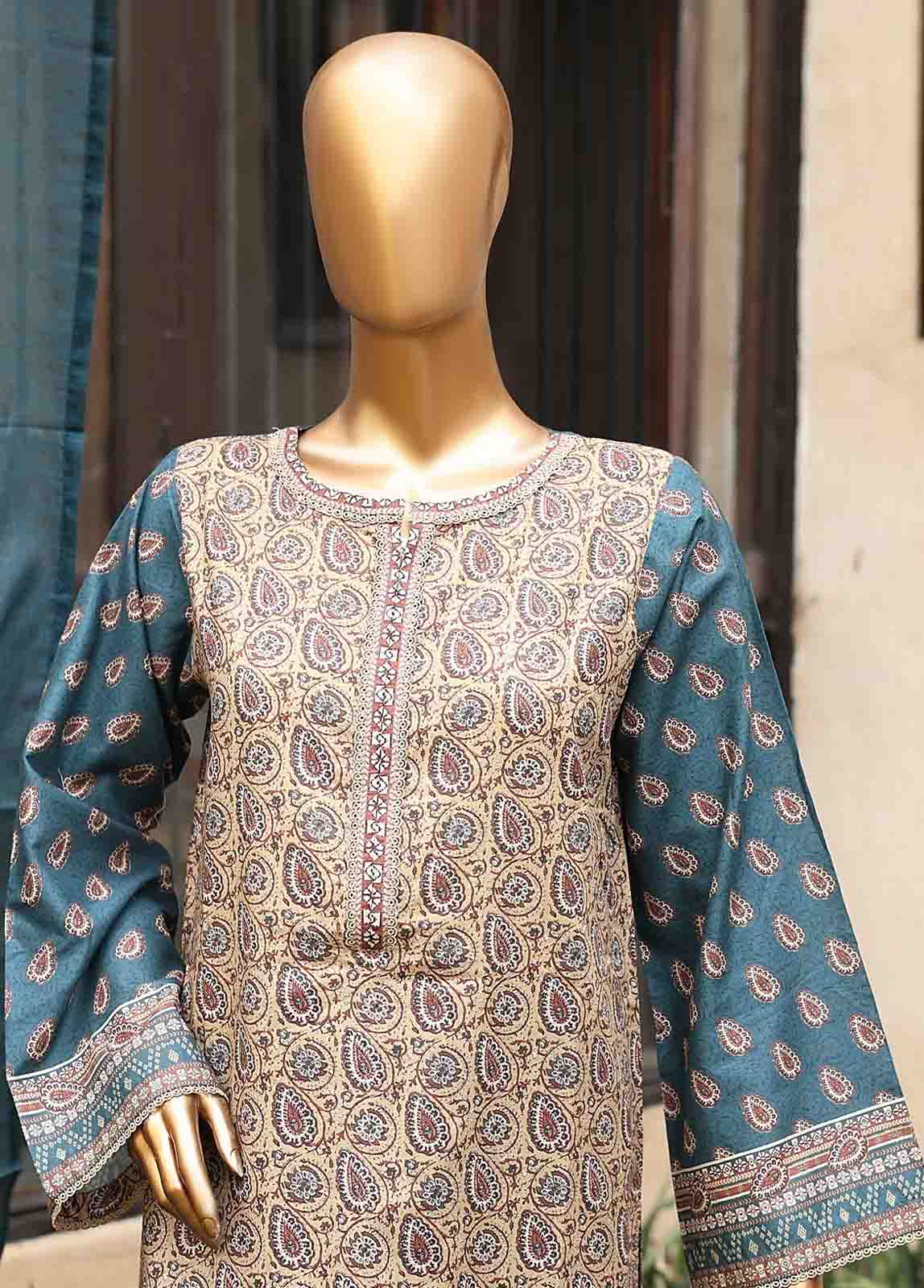 Bin Saeed Fabric - SM-PR-0104 - 3 Piece Printed Stitched Suit