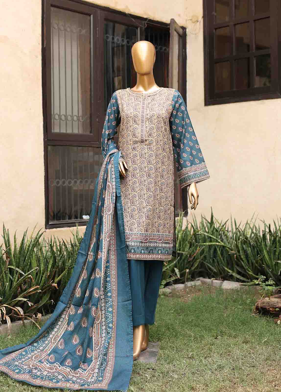 Bin Saeed Fabric - SM-PR-0104 - 3 Piece Printed Stitched Suit