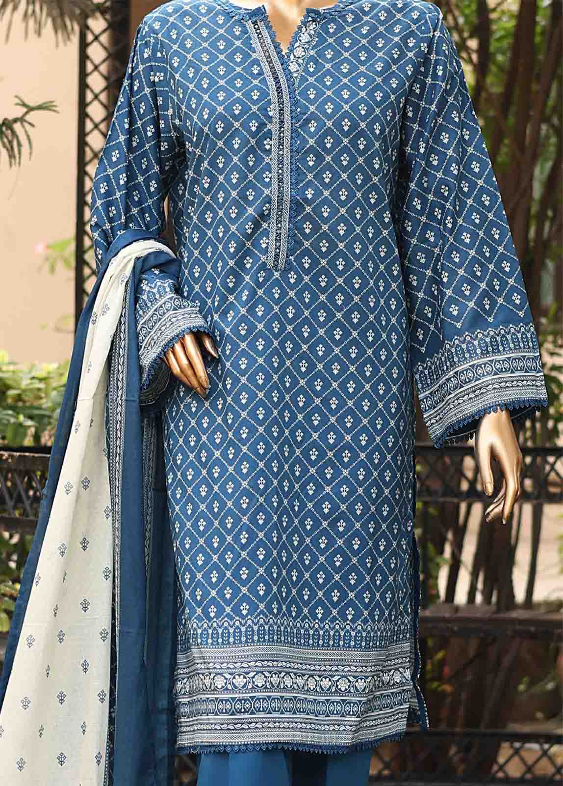 Bin Saeed Fabric - SM-PR-0105 - 3 Piece Printed Stitched Suit