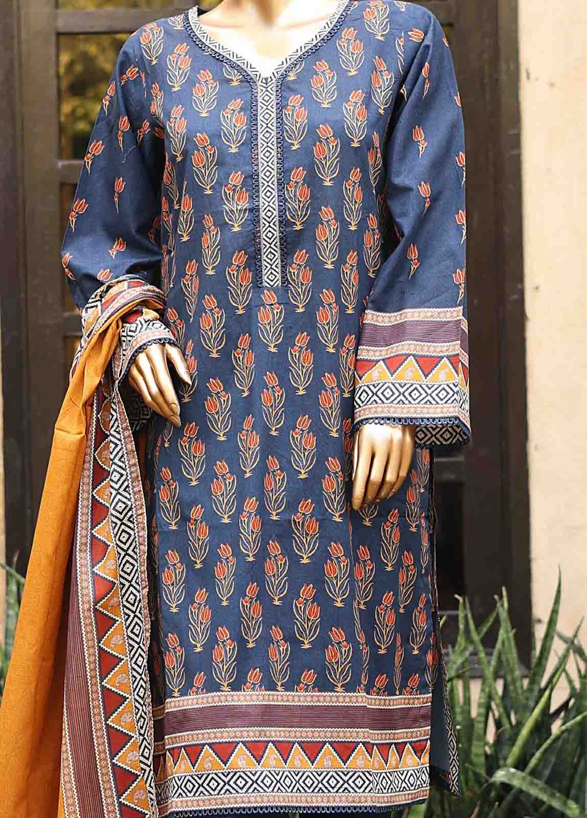 Bin Saeed Fabric - SM-PR-0107 - 3 Piece Printed Stitched Suit