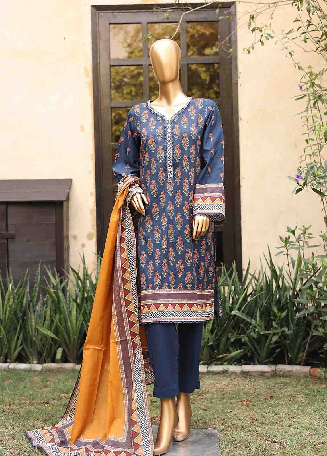 Bin Saeed Fabric - SM-PR-0107 - 3 Piece Printed Stitched Suit