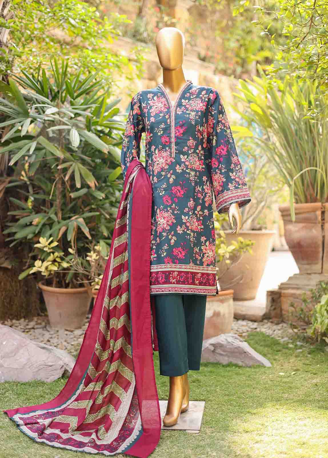 Bin Saeed Fabric - SM-PR-010 - 3 Piece Printed Stitched Suit