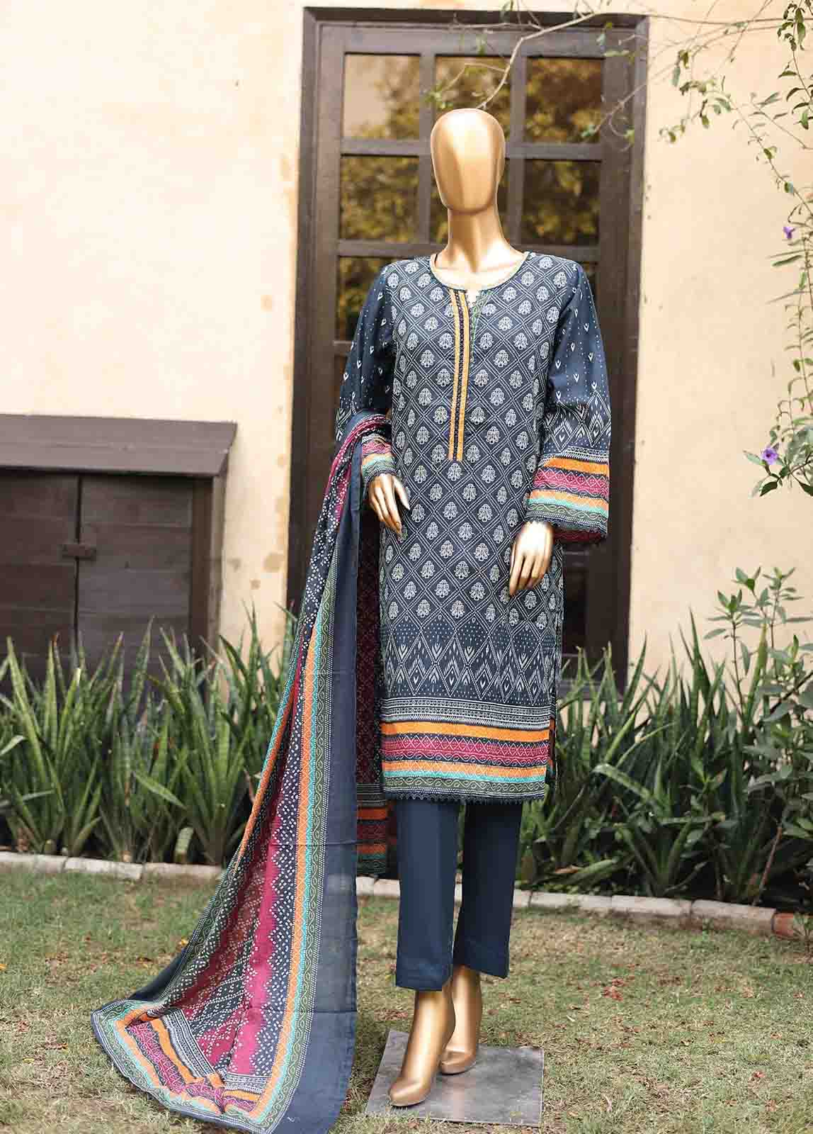 Bin Saeed Fabric - SM-PR-0110 - 3 Piece Printed Stitched Suit
