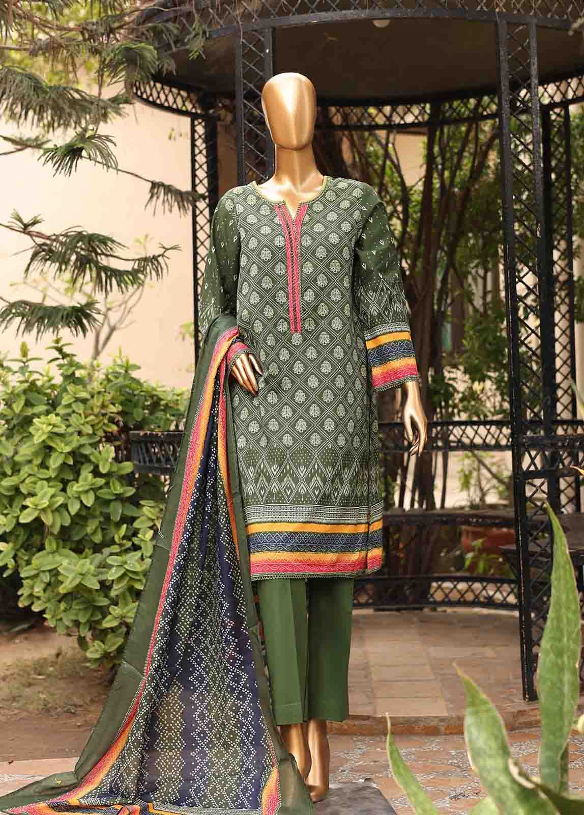 Bin Saeed Fabric - SM-PR-0112 - 3 Piece Printed Stitched Suit