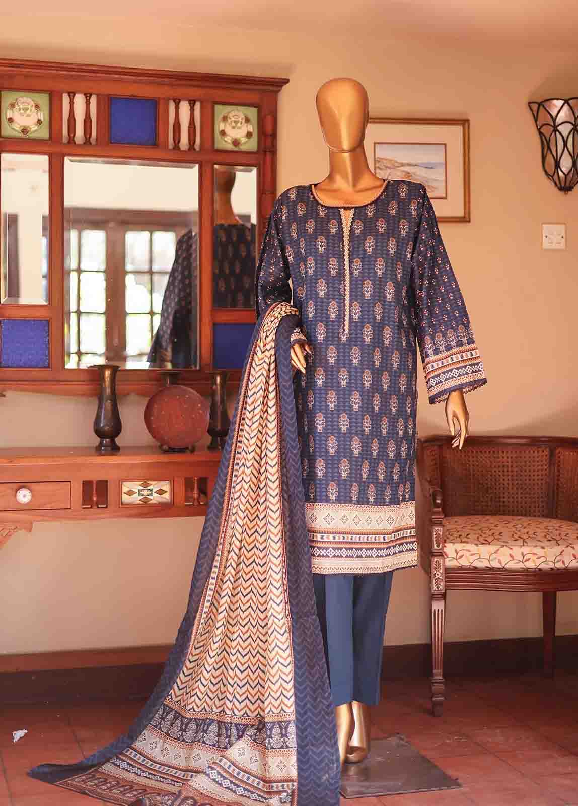 Bin Saeed Fabric - SM-PR-011 - 3 Piece Printed Stitched Suit