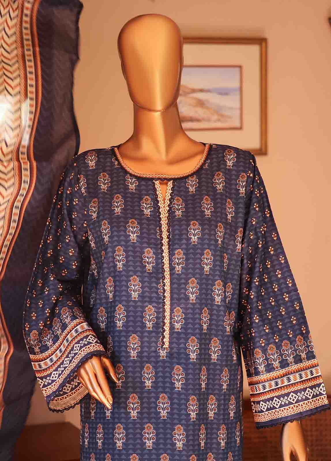 Bin Saeed Fabric - SM-PR-011 - 3 Piece Printed Stitched Suit