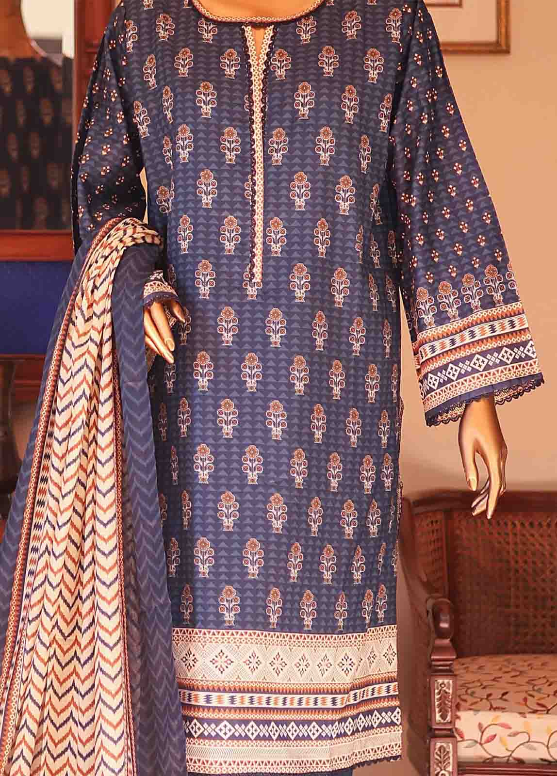 Bin Saeed Fabric - SM-PR-011 - 3 Piece Printed Stitched Suit