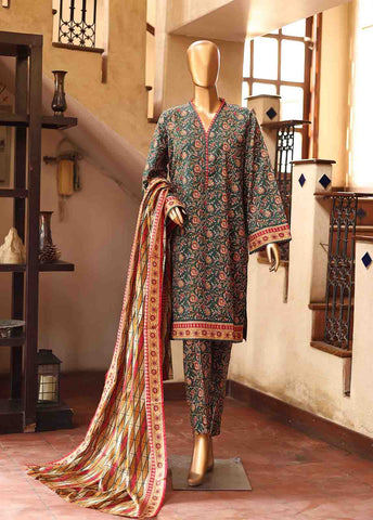 Bin Saeed Fabric - SM-PR-0123 - 3 Piece Printed Stitched Suit