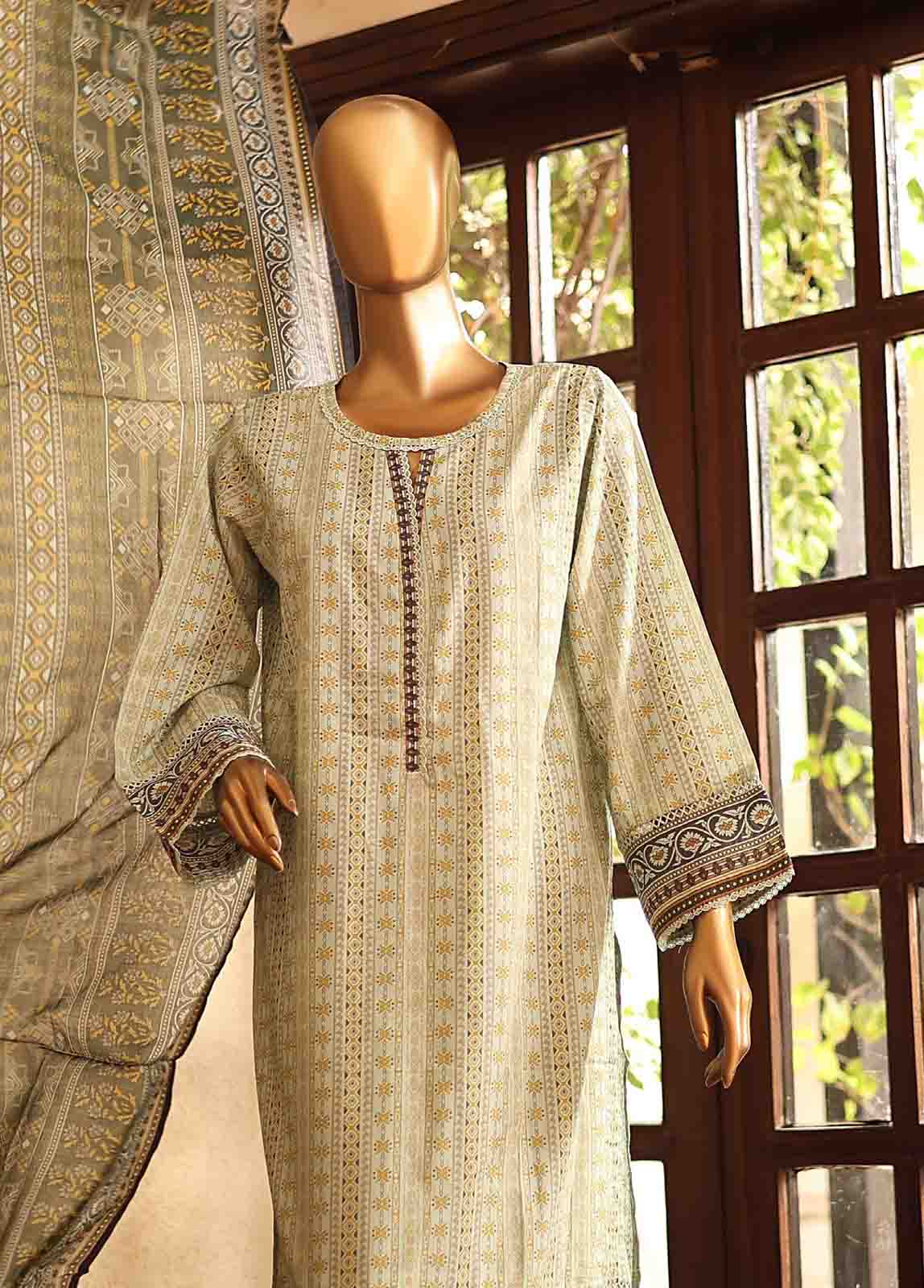 Bin Saeed Fabric - SM-PR-0125 - 3 Piece Printed Stitched Suit