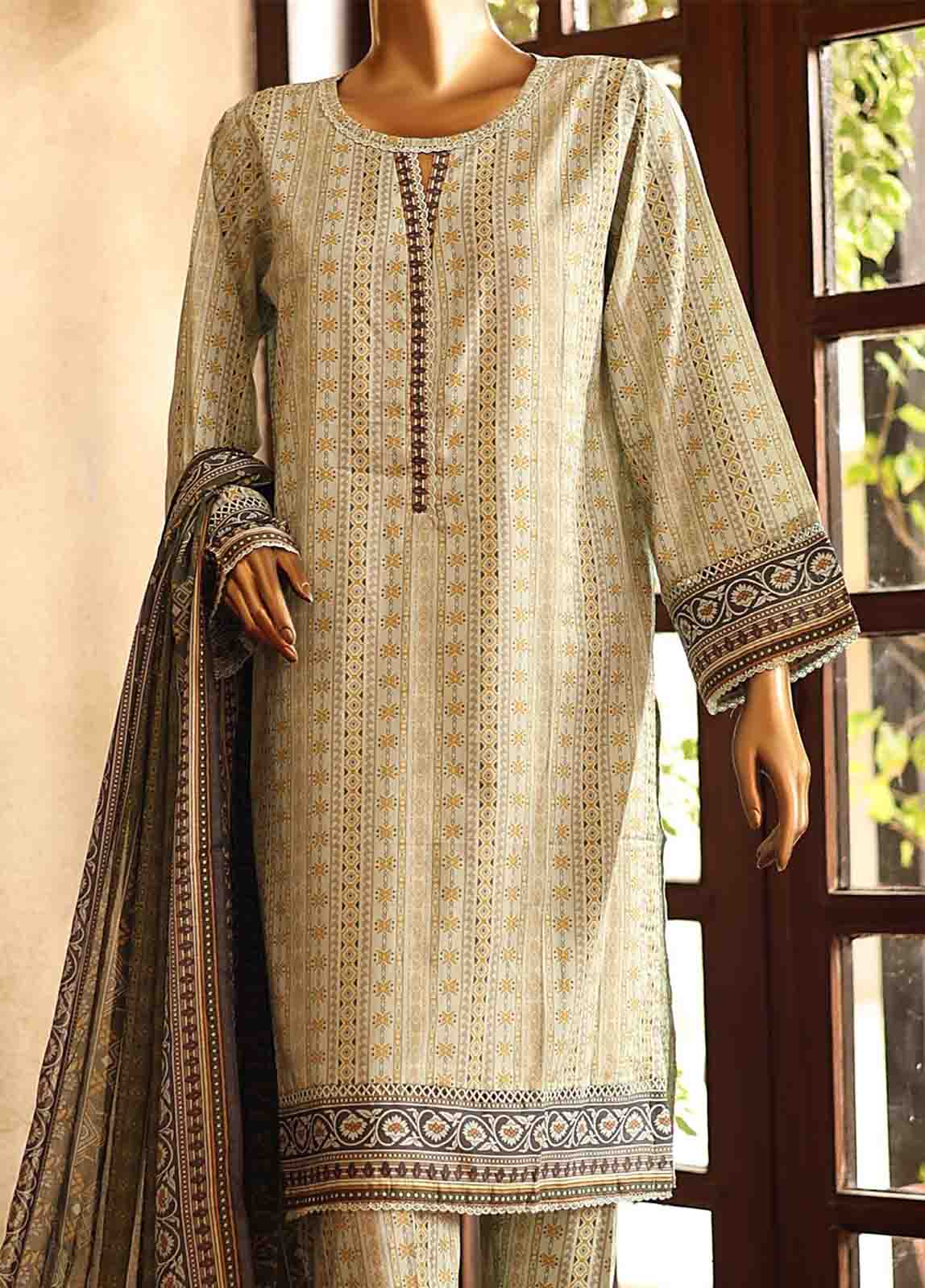 Bin Saeed Fabric - SM-PR-0125 - 3 Piece Printed Stitched Suit