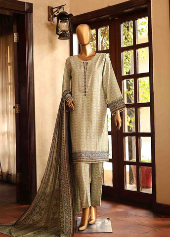 Bin Saeed Fabric - SM-PR-0125 - 3 Piece Printed Stitched Suit