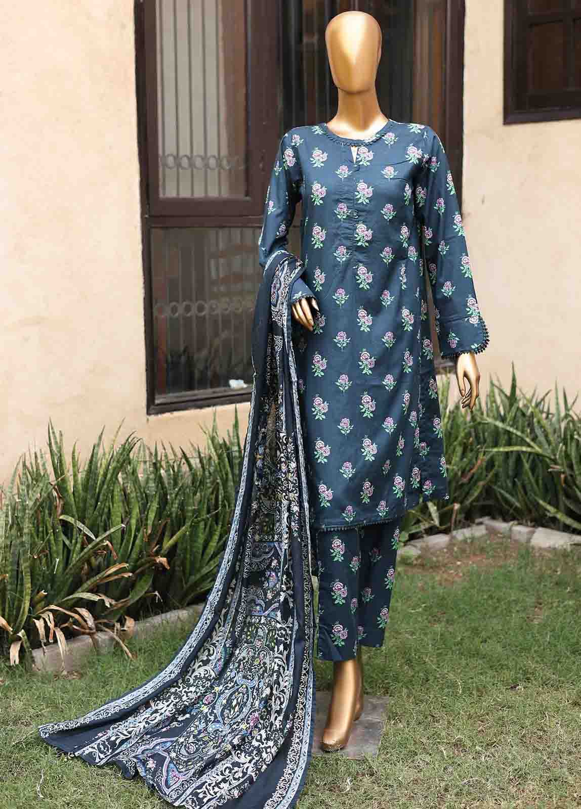 Bin Saeed Fabric - SM-PR-0130 - 3 Piece Printed Stitched Suit