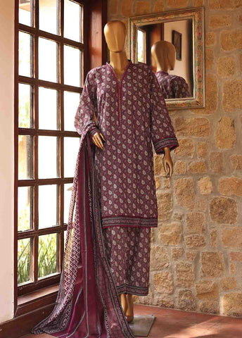 Bin Saeed Fabric - SM-PR-0134 - 3 Piece Printed Stitched Suit