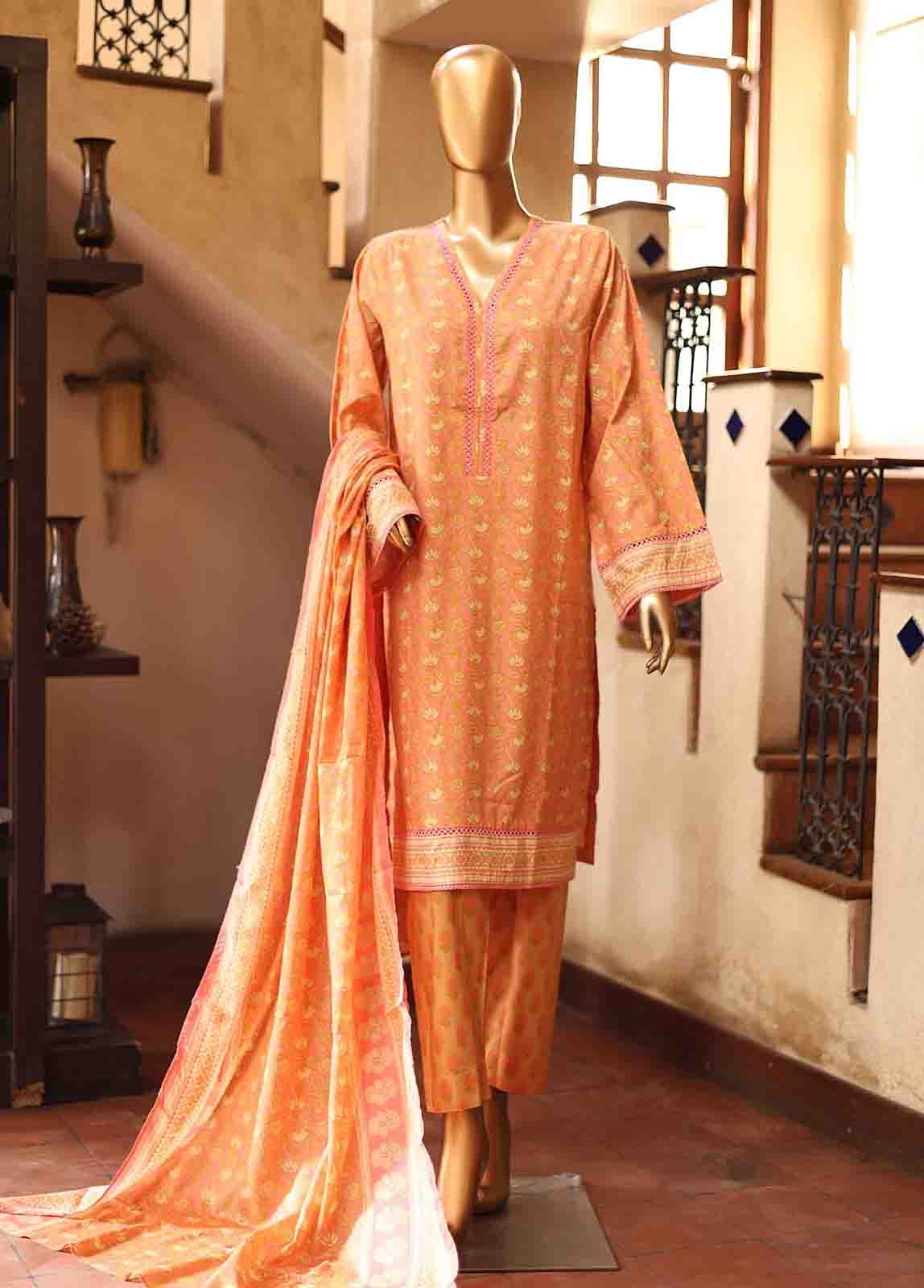 Bin Saeed Fabric - SM-PR-0135- 3 Piece Printed Stitched Suit