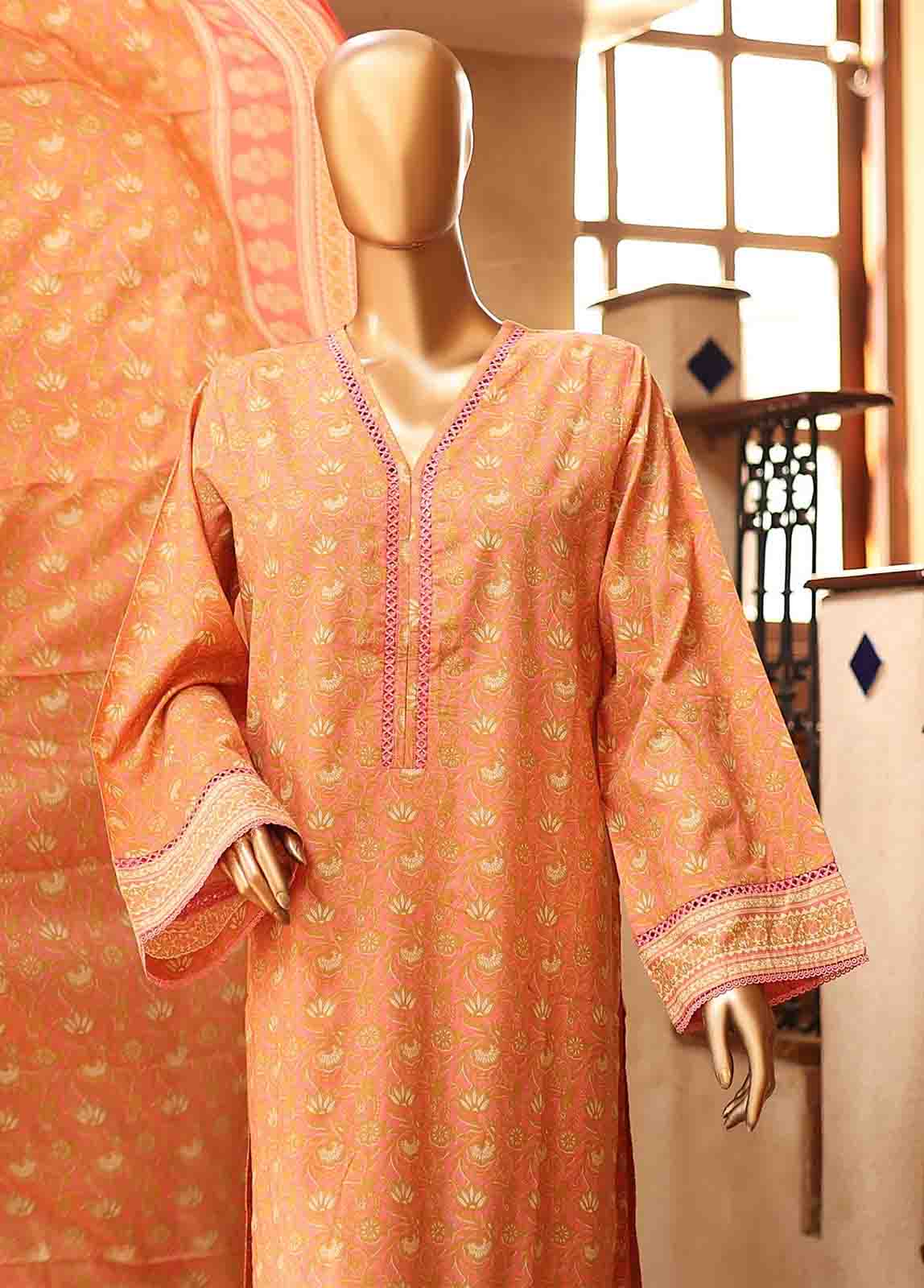 Bin Saeed Fabric - SM-PR-0135- 3 Piece Printed Stitched Suit