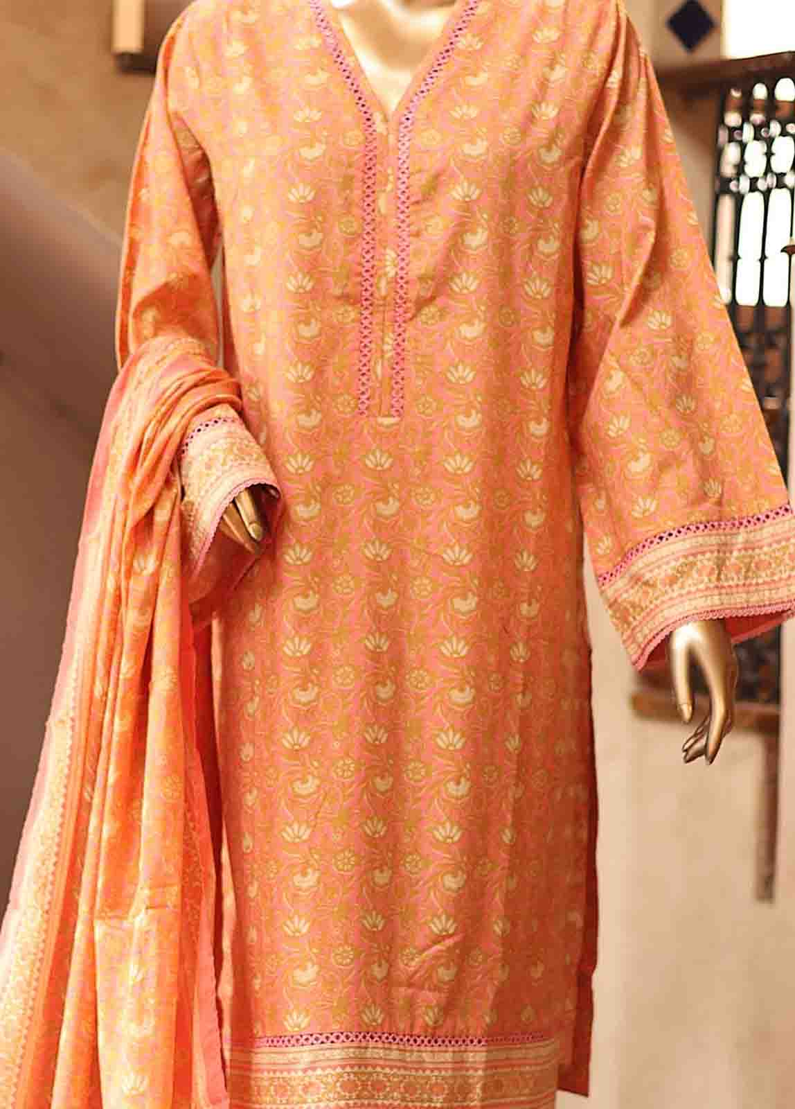 Bin Saeed Fabric - SM-PR-0135- 3 Piece Printed Stitched Suit