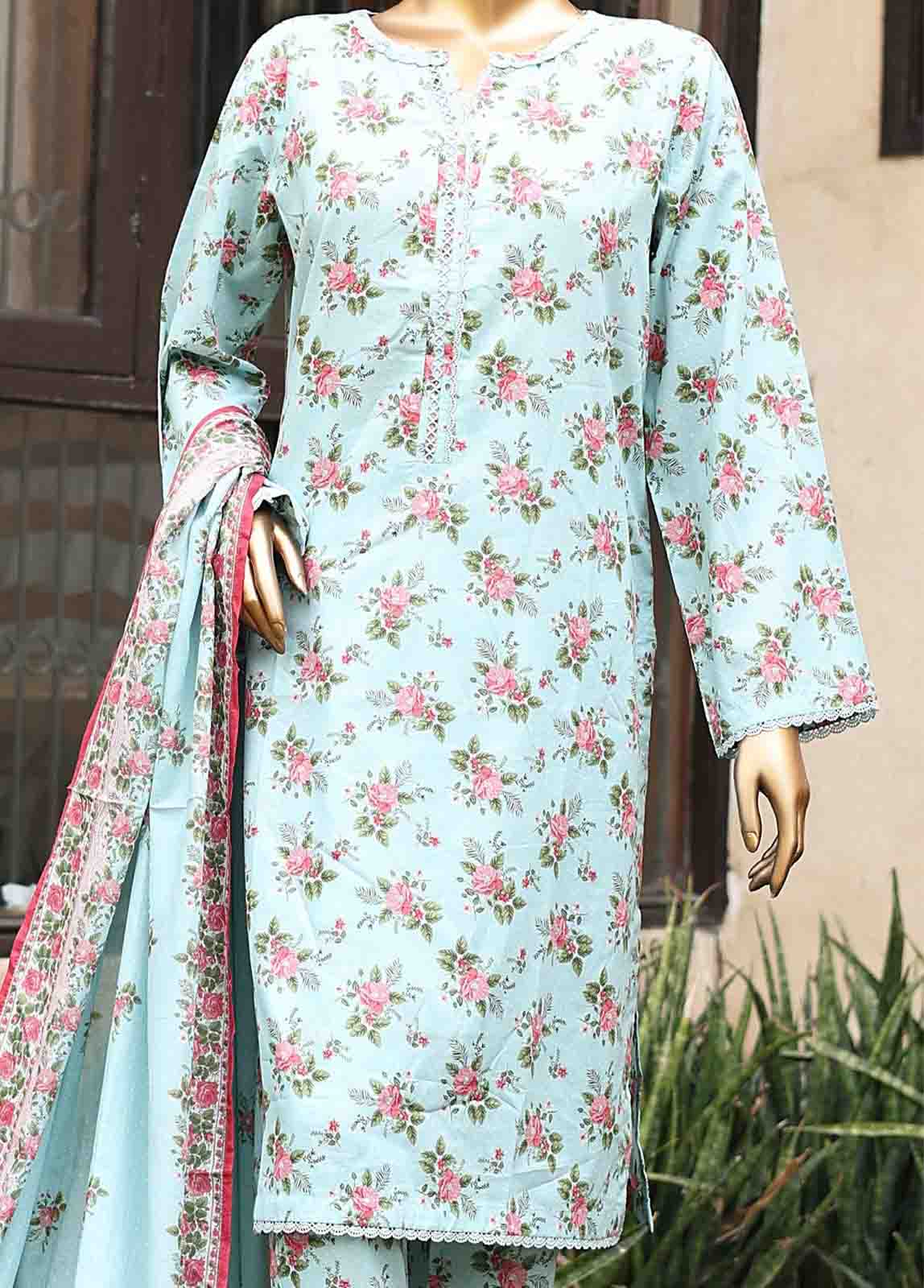 Bin Saeed Fabric - SM-PR-0136 - 3 Piece Printed Stitched Suit