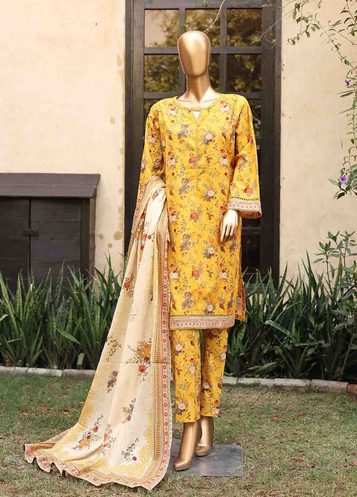 Bin Saeed Fabric - SM-PR-0155 - 3 Piece Printed Stitched Suit