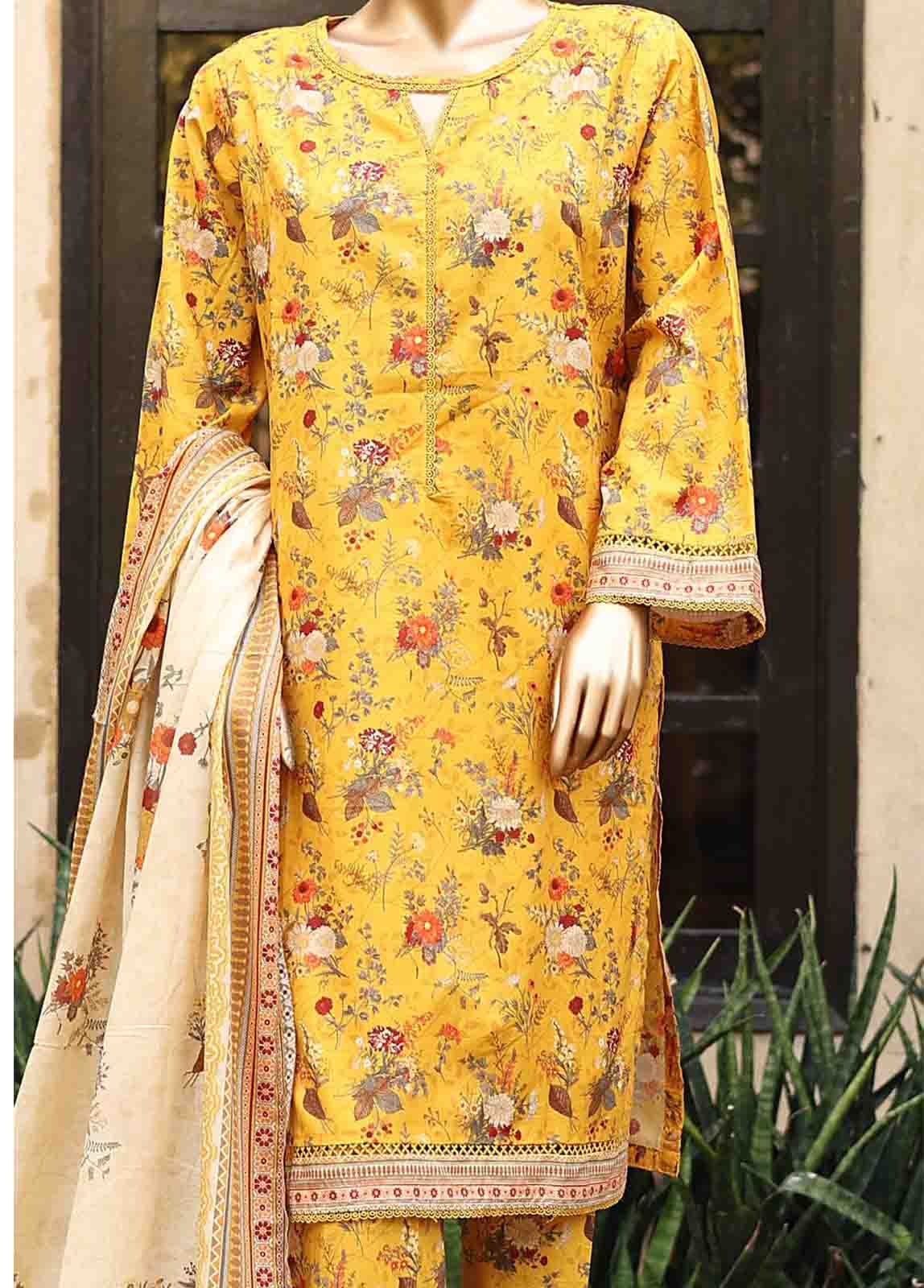 Bin Saeed Fabric - SM-PR-0155 - 3 Piece Printed Stitched Suit