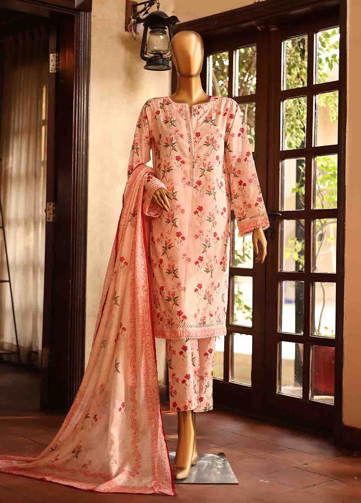 Bin Saeed Fabric - SM-PR-0156 - 3 Piece Printed Stitched Suit