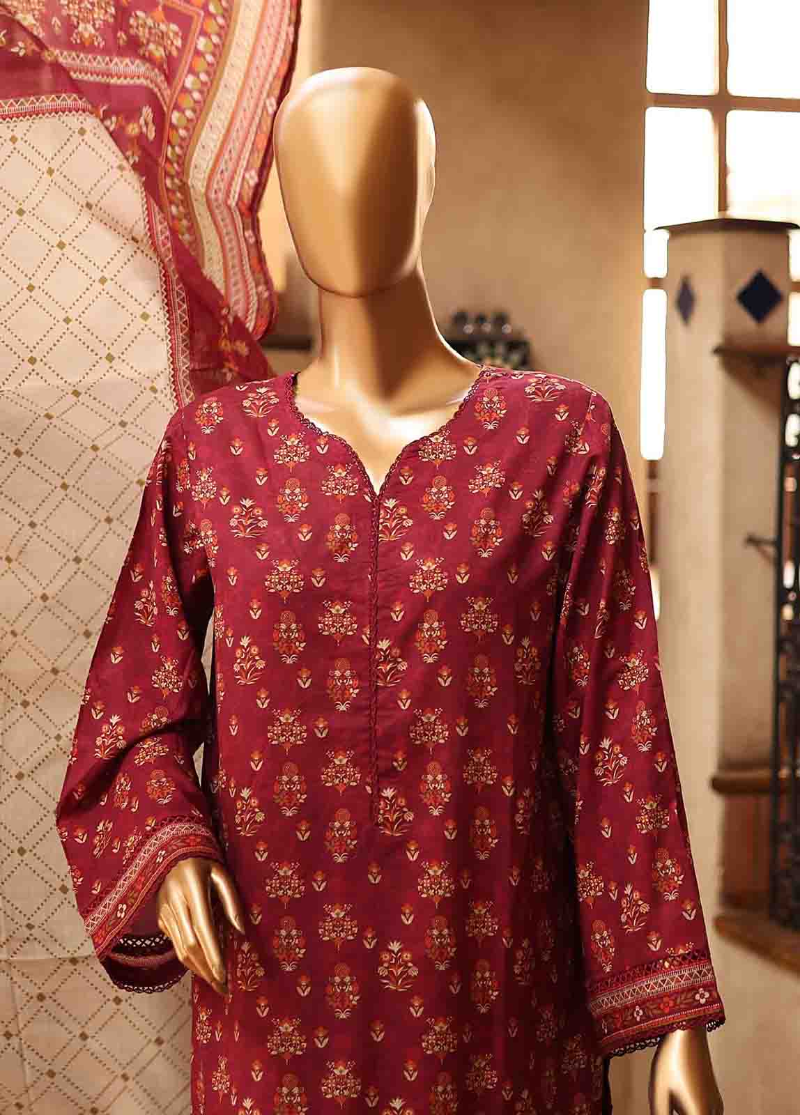 Bin Saeed Fabric - SM-PR-0159- 3 Piece Printed Stitched Suit