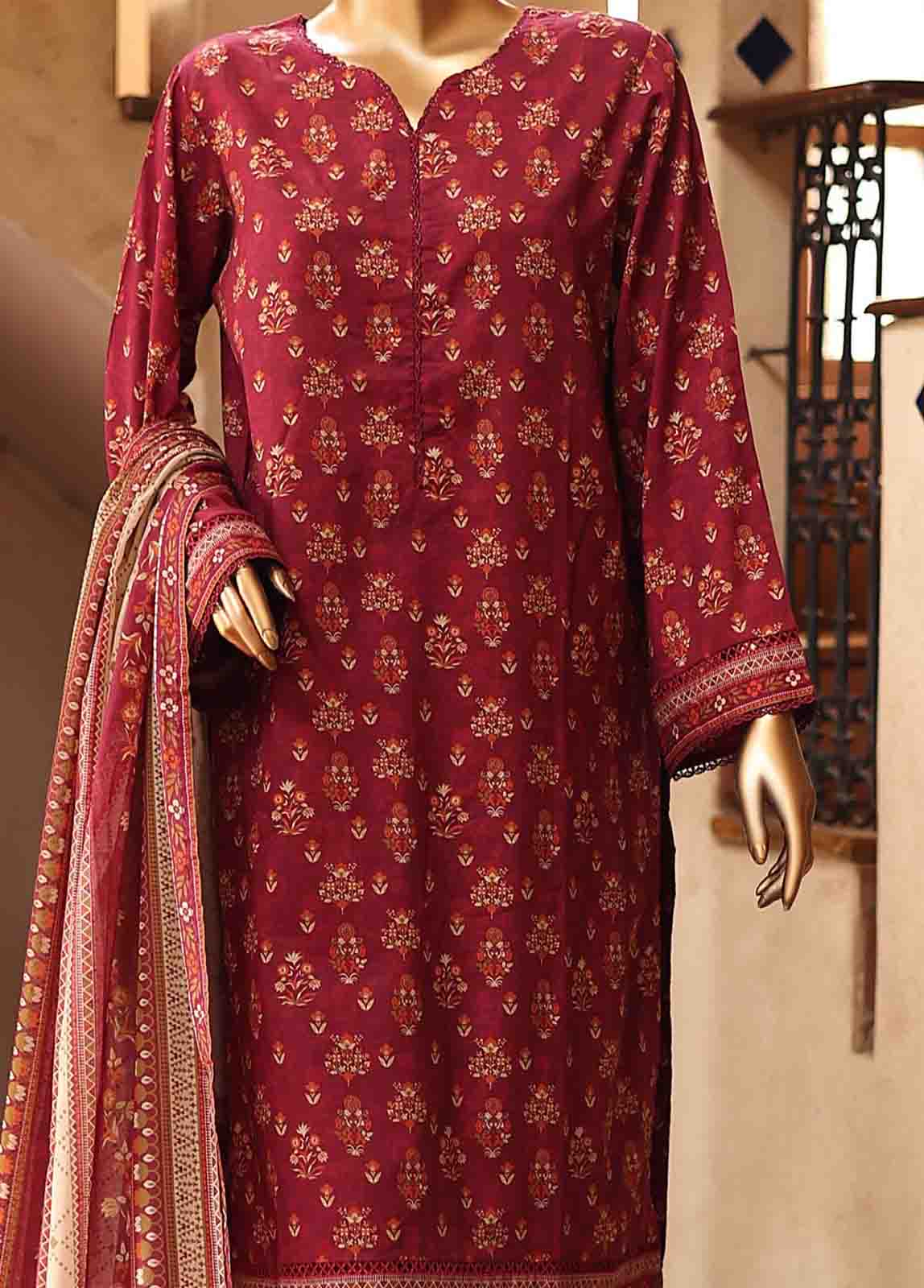 Bin Saeed Fabric - SM-PR-0159- 3 Piece Printed Stitched Suit
