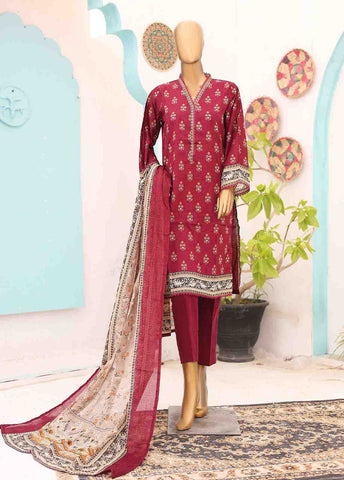 Bin Saeed Fabric - SM-PR-017 B- 3 Piece Printed Stitched Suit