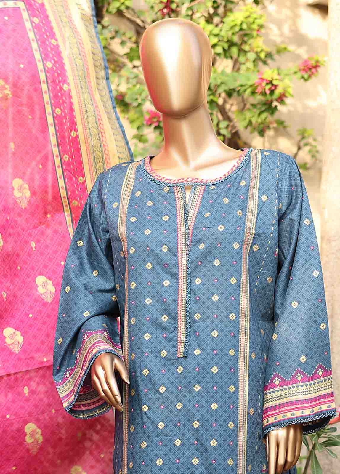 Bin Saeed Fabric - SM-PR-019 - 3 Piece Printed Stitched Suit