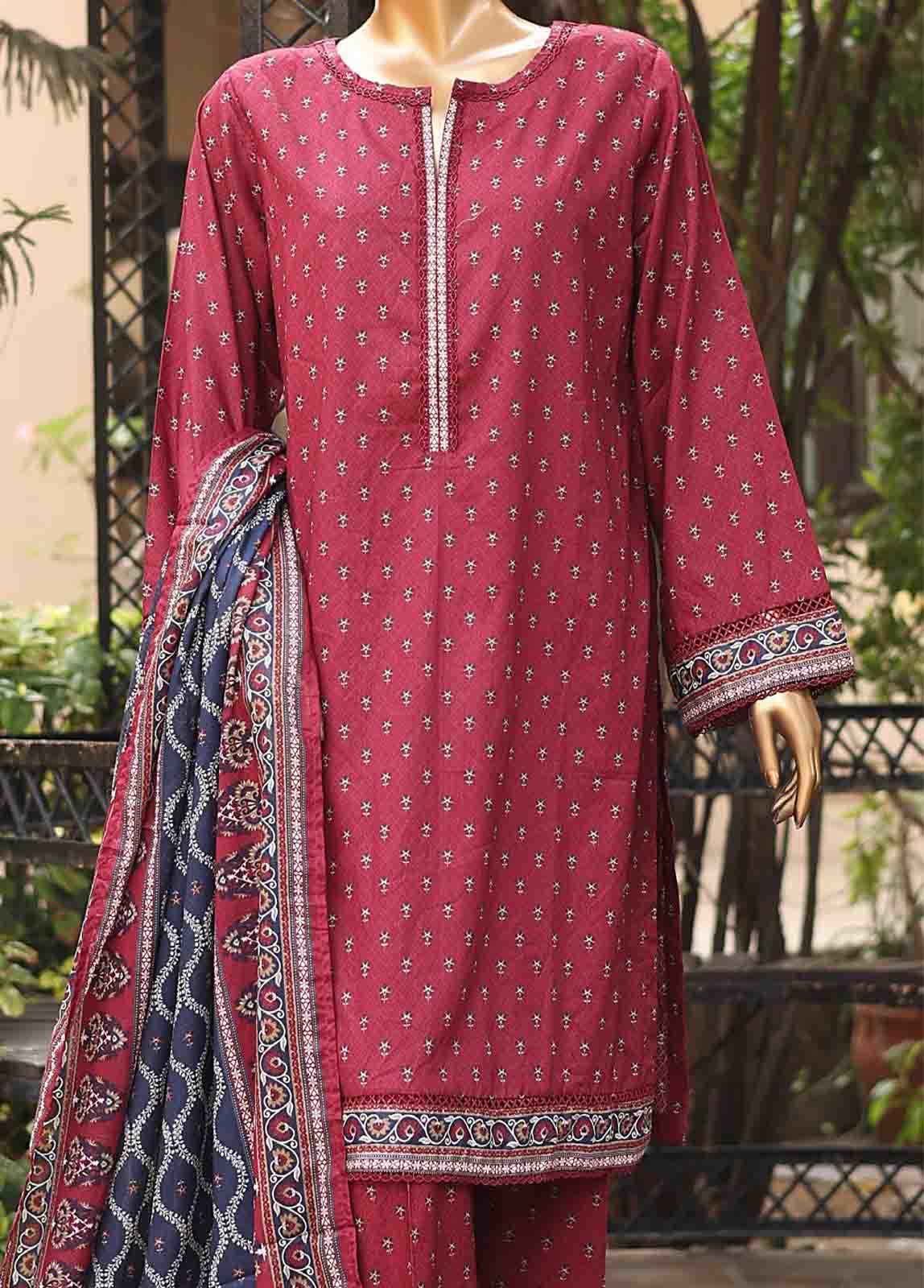 Bin Saeed Fabric - SM-PR-0207- 3 Piece Printed Stitched Suit