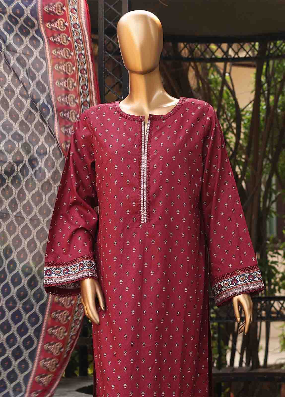 Bin Saeed Fabric - SM-PR-0207- 3 Piece Printed Stitched Suit