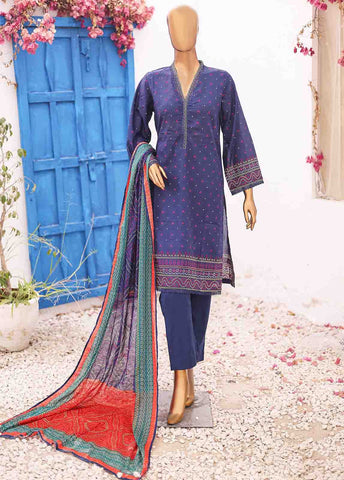 Bin Saeed Fabric - SM-PR-027 B- 3 Piece Printed Stitched Suit