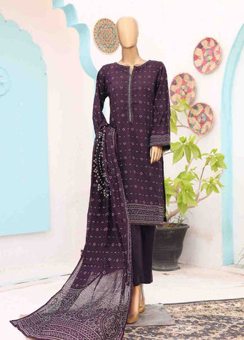 Bin Saeed Fabric - SM-PR-031 A- 3 Piece Printed Stitched Suit