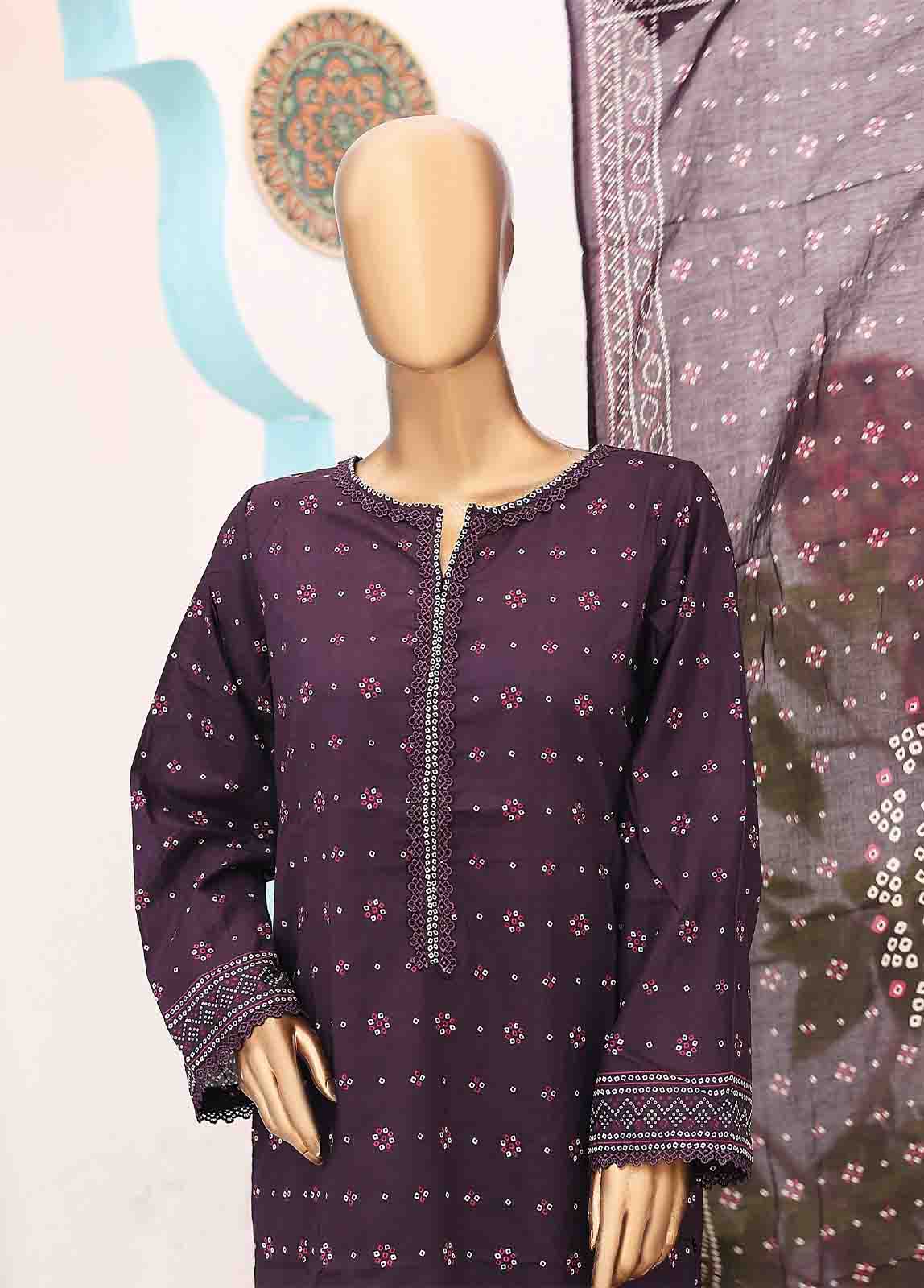 Bin Saeed Fabric - SM-PR-031 A- 3 Piece Printed Stitched Suit