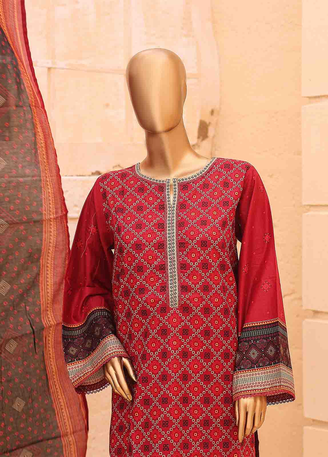 Bin Saeed Fabric - SM-PR-032 A- 3 Piece Printed Stitched Suit