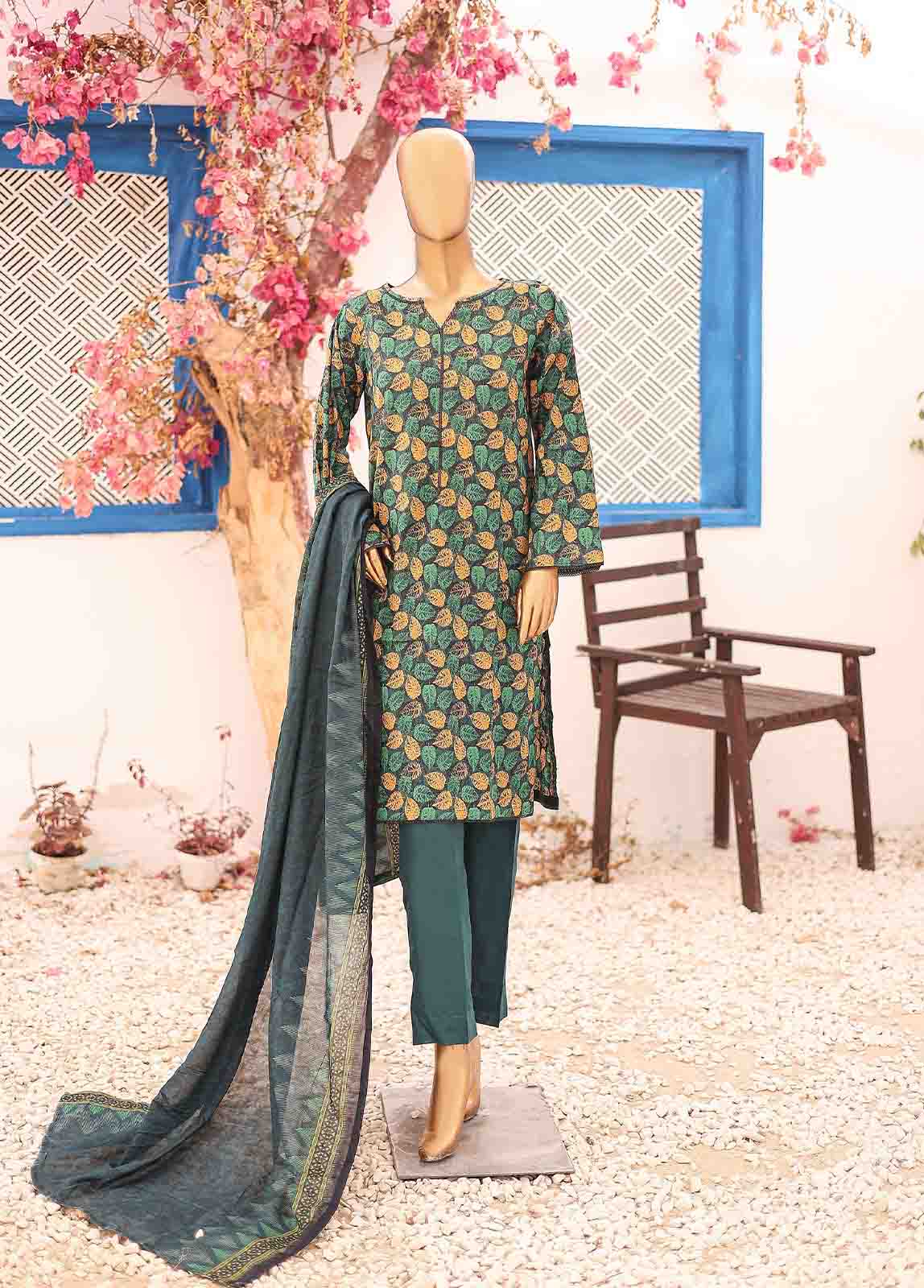 Bin Saeed Fabric - SM-PR-0344 A- 3 Piece Printed Stitched Suit