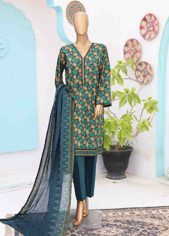 Bin Saeed Fabric - SM-PR-0344 B- 3 Piece Printed Stitched Suit