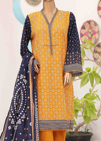 Bin Saeed Fabric - SM-PR-034 A- 3 Piece Printed Stitched Suit