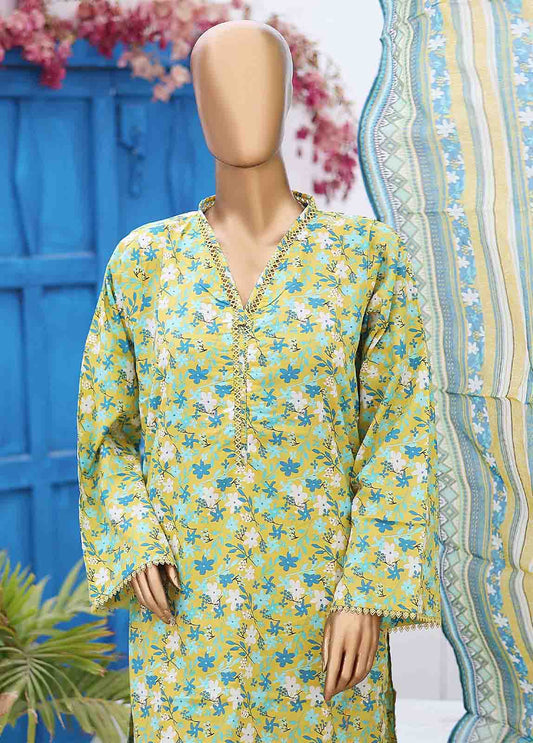 SM-PR-0352 B- 3 Piece Printed Stitched Suit