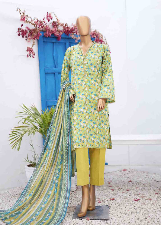 SM-PR-0352 B- 3 Piece Printed Stitched Suit