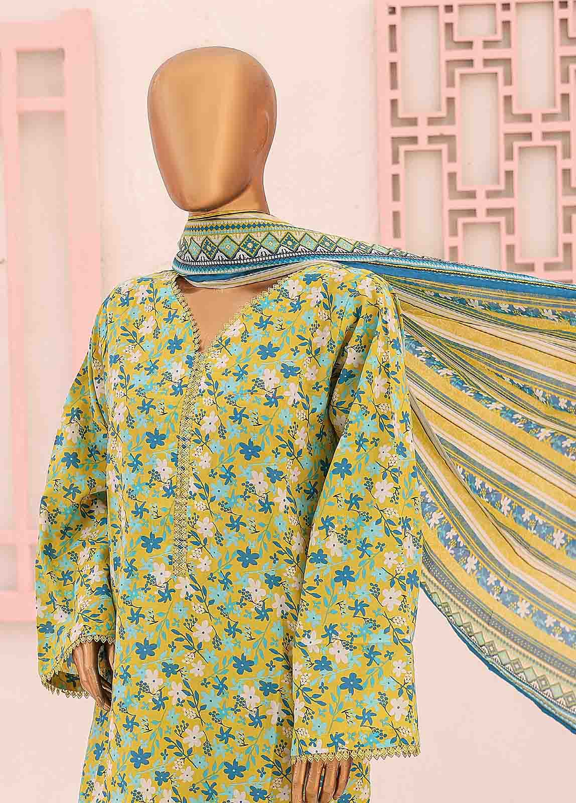 Bin Saeed Fabric - SM-PR-0352 A- 3 Piece Printed Stitched Suit