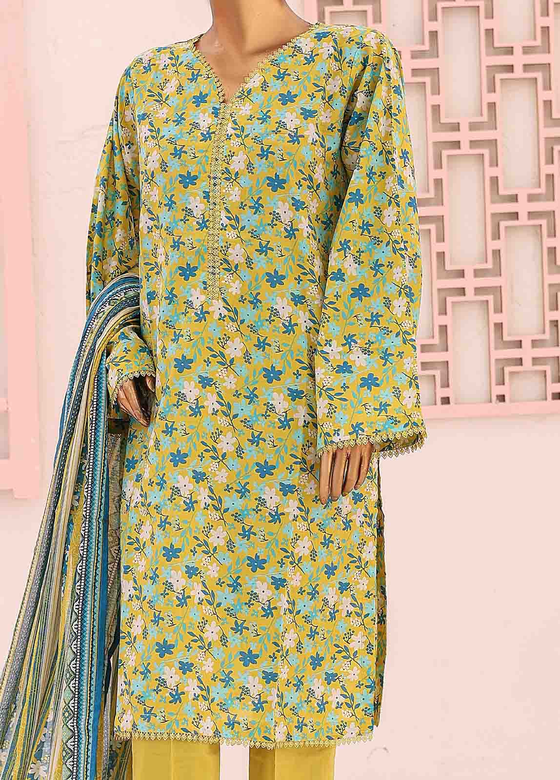 Bin Saeed Fabric - SM-PR-0352 A- 3 Piece Printed Stitched Suit
