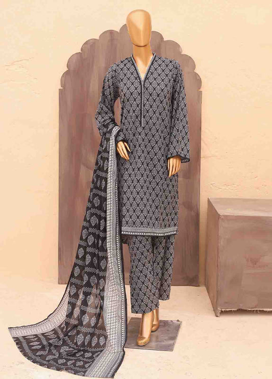 SM-PR-0357 A- 3 Piece Printed Stitched Suit