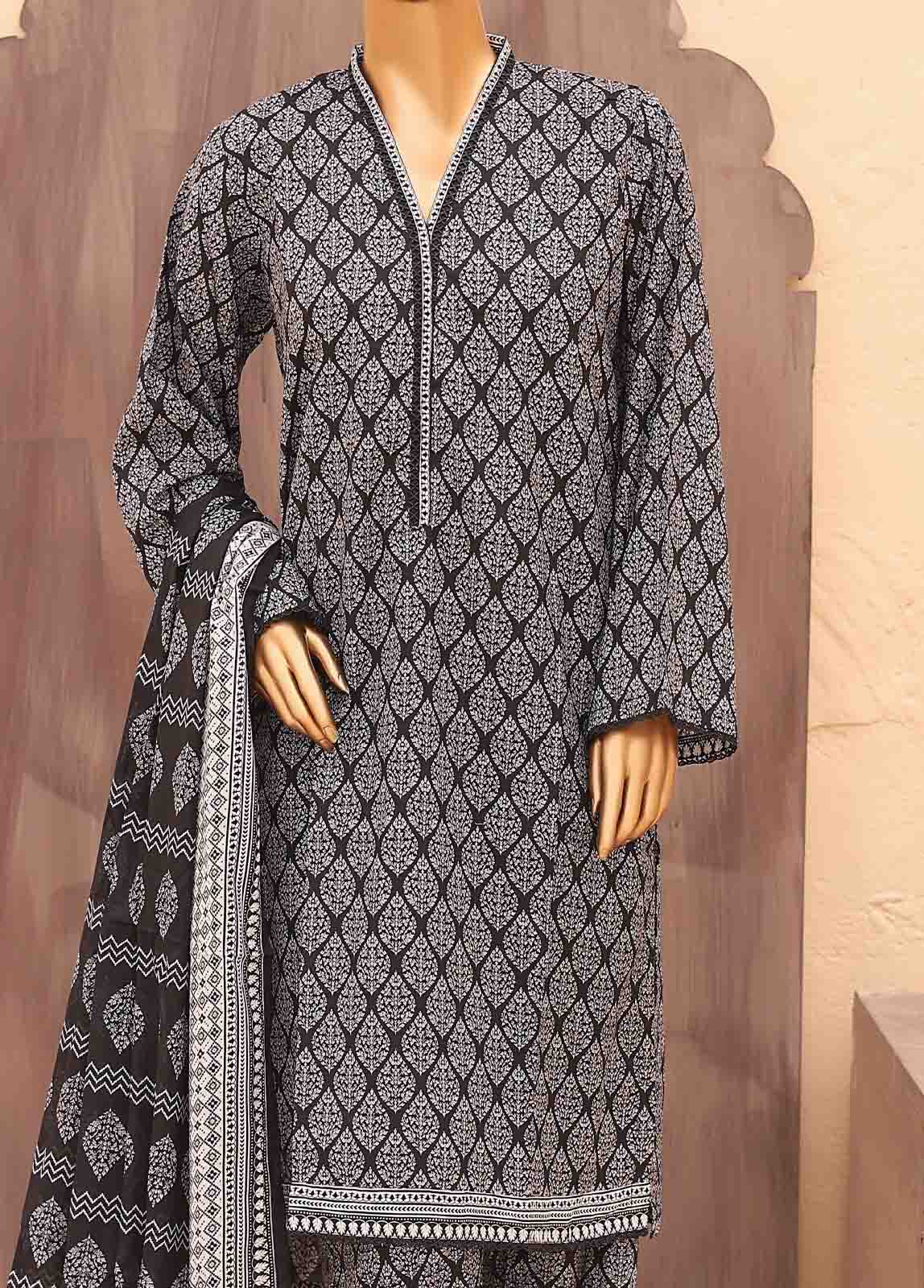 Bin Saeed Fabric - SM-PR-0357 A- 3 Piece Printed Stitched Suit