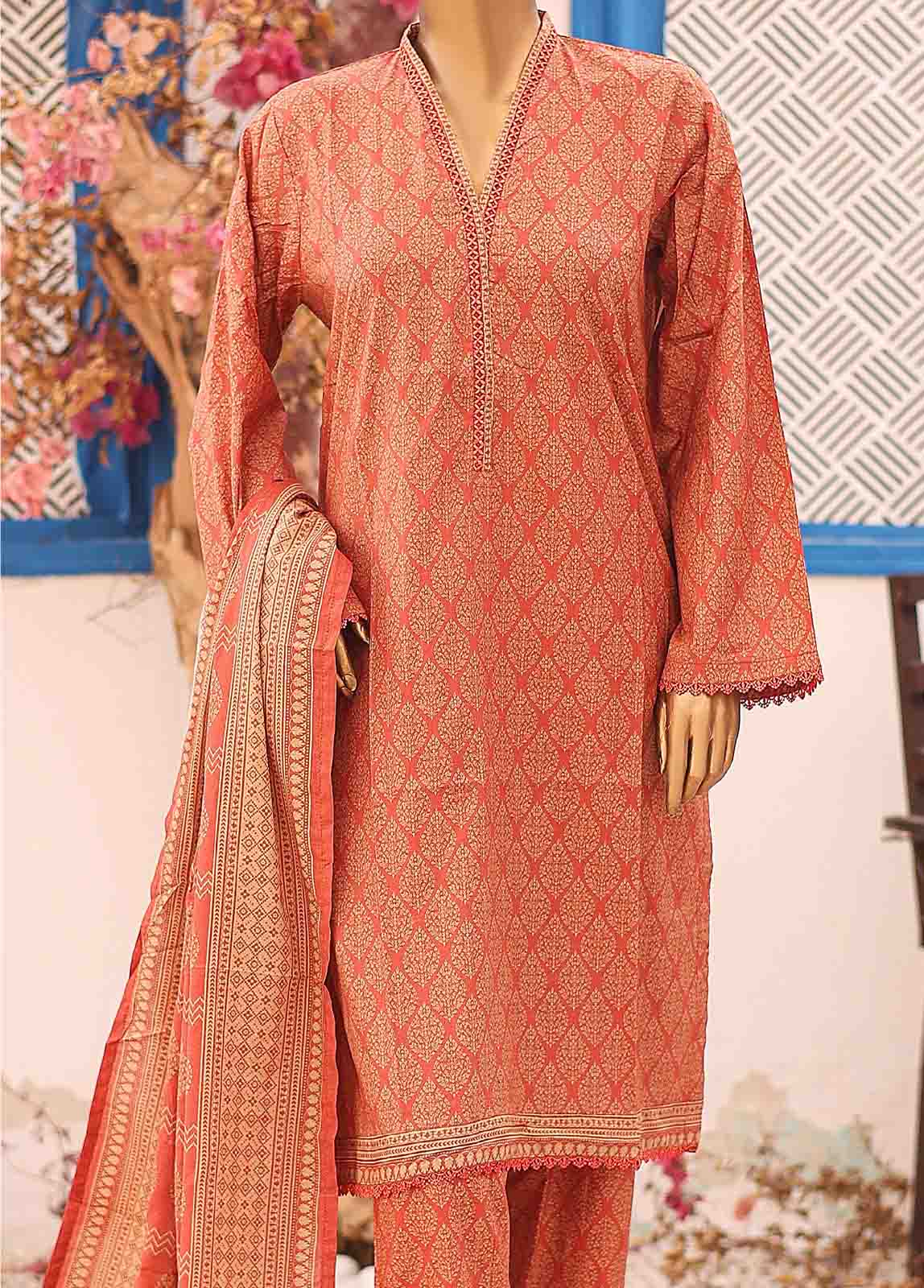 Bin Saeed Fabric - SM-PR-0358 A- 3 Piece Printed Stitched Suit