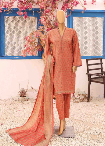 Bin Saeed Fabric - SM-PR-0358 A- 3 Piece Printed Stitched Suit
